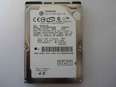 NEW SEALED Hitachi 80GB 2.5" SATA Hard Drive HTS542580K9SA00 0A54911 5K250-80
