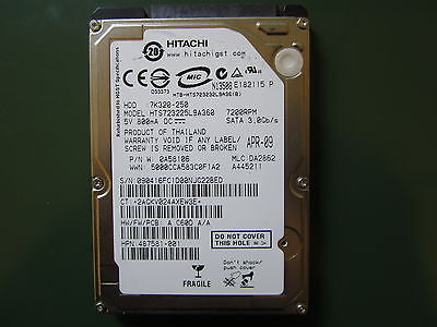 Hitachi 7K320-250 HTS723225L9A360 0A58106 250GB 2.5" SATA Hard Drive