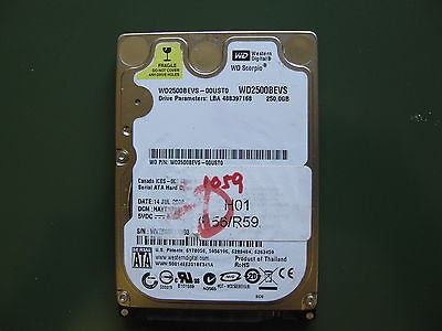 WD2500BEVS-00UST0 250GB Western Digital SATA 2.5" Hard Drive DCM : HAYT2HBB