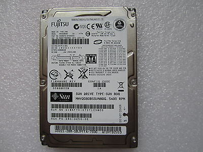 SUN 390-0250-02 80GB 2.5" SATA Hard Drive MHV2080BSSUN80G Fujitsu MHV2080BS