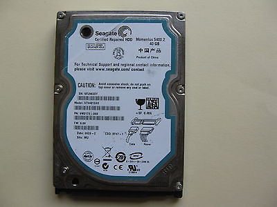 ST94813AS 40GB Seagate SATA 2.5" Hard Drive