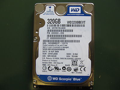 WD3200BEVT-11ZCT0 320GB Western Digital SATA 2.5" Hard Drive DCM : DHNTJABB