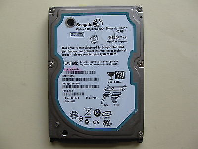 ST940814AS 40GB Seagate SATA 2.5" Hard Drive 9S1131-506 FW:3.ALB